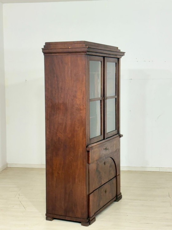 Image 1 of Vitrina antigua de nogal Biedermeier / vitrina con frente de vidrio / período Gründerzeit