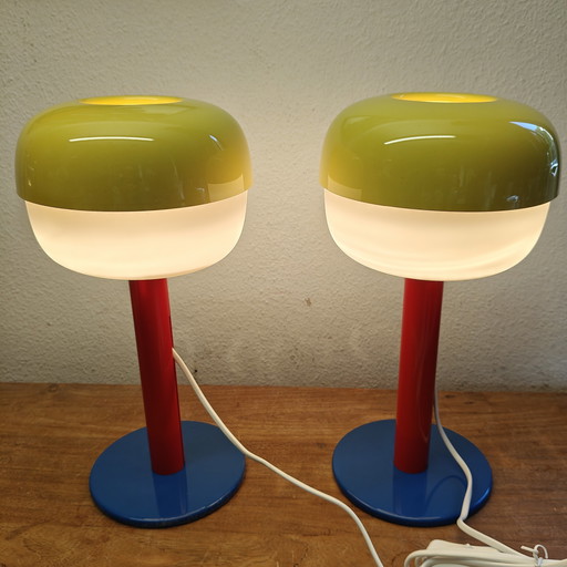 Juego de lámparas de mesa único y novedoso – combinación de colores inusual – estilo posmoderno