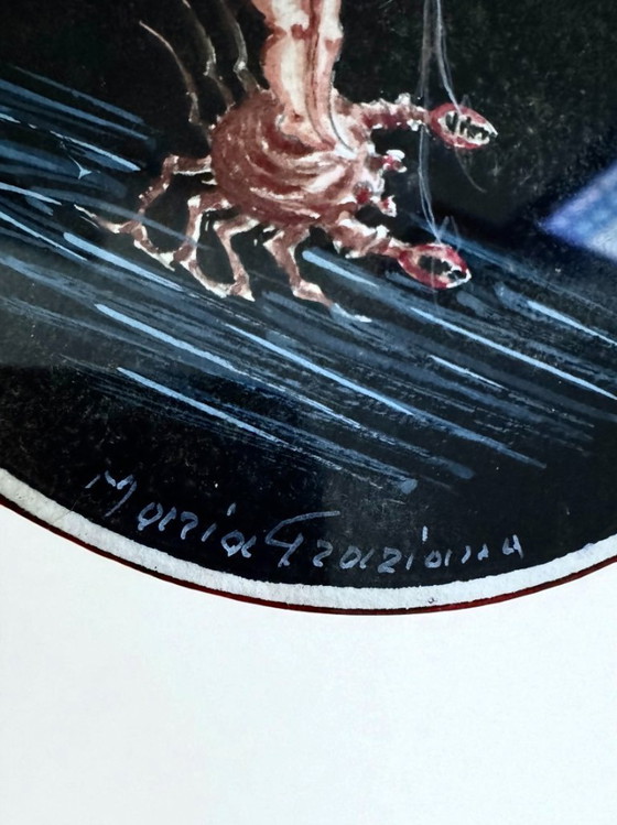 Image 1 of Cuadro con querubín firmado Maria Graziano