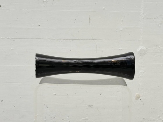 Image 1 of Black mid-century design glass vase