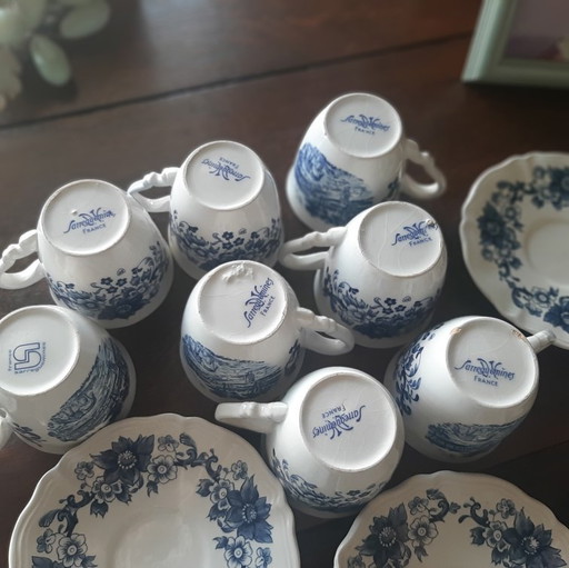 Set of 8 Coffee Cups and Coasters
