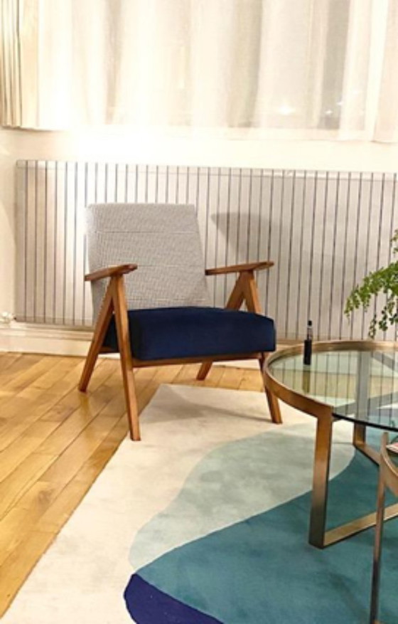 Image 1 of KOMPAS tweekleurige blauwe fauteuil