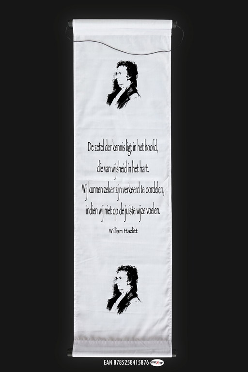 William Hazlitt, A Unique Wall Decoration or Meditation Banner, With a Life Statement
