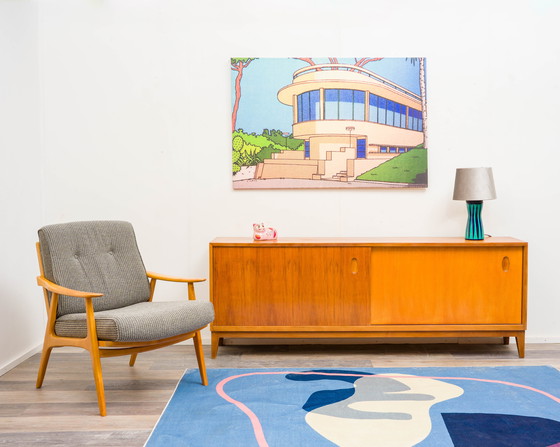 Image 1 of Credenza in noce con ante scorrevoli, anni '50, design Georg Satink, produttore WK Möbel, Germania