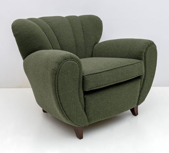 Image 1 of Zugeschriebene William Ulrich Art Deco Italienische Schnallensessel, 1940er, Paar