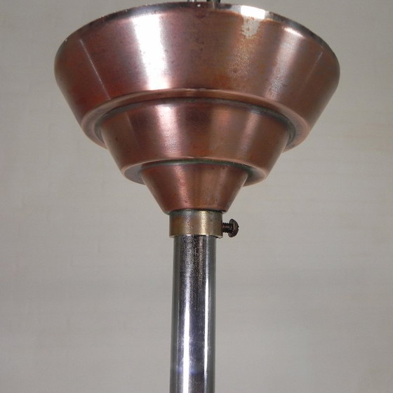 Image 1 of Art Deco pendant lamp with white glass shade, 1930s