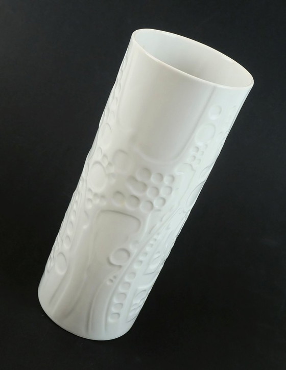 Image 1 of grande vaso in porcellana di gerold-porzellan bavaria decorazione astratta a rilievo anni 1960/1970 modello n. 7840/2