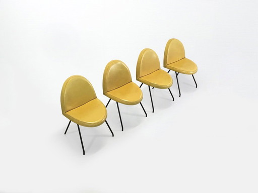 771 Language dining chairs by Joseph André Motte for Steiner France 1950s, set of 4