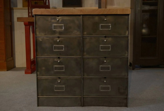Armario Ronéo con solapas, 2 columnas, 8 solapas, obra francesa de alrededor de 1950. – Objetos decorativos (photo 2 of 13)