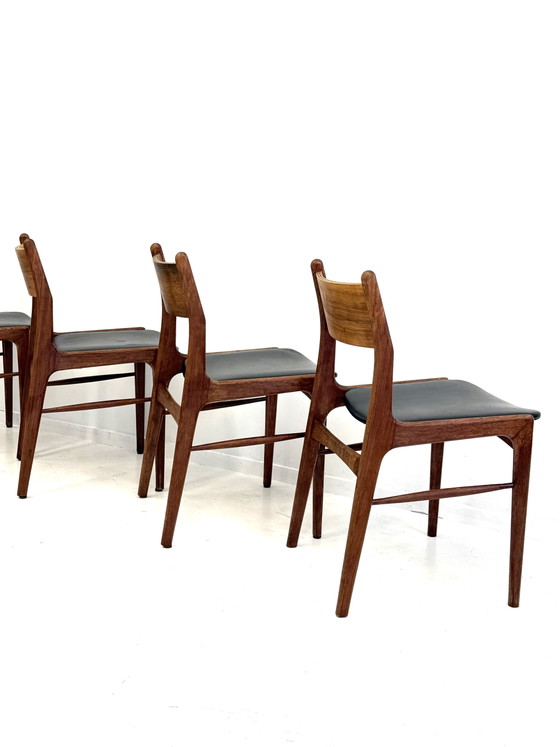 4 sillas de comedor danesas – Wood, Skai, Vintage (photo 4 of 11)