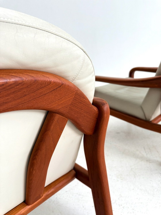Set di 2 Poltrone danesi vintage, Komfort ‘80 – Legno, Pelle (photo 4 of 10)
