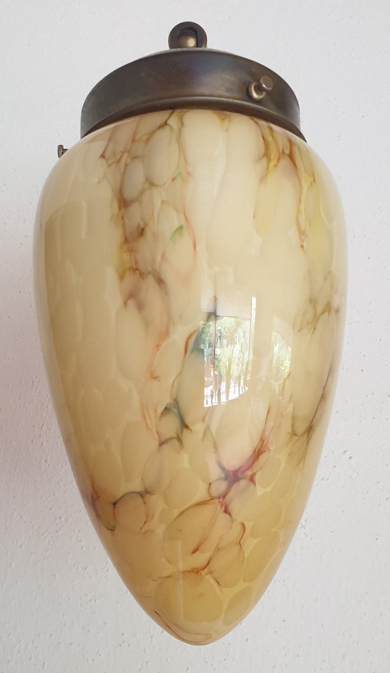Image 1 of Art-Deco-Wandleuchte aus Opalglas