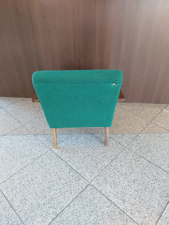 Image 1 of 1 x Satz 2 Tschechische Sessel aus grünem Stoff 1960er Jahre