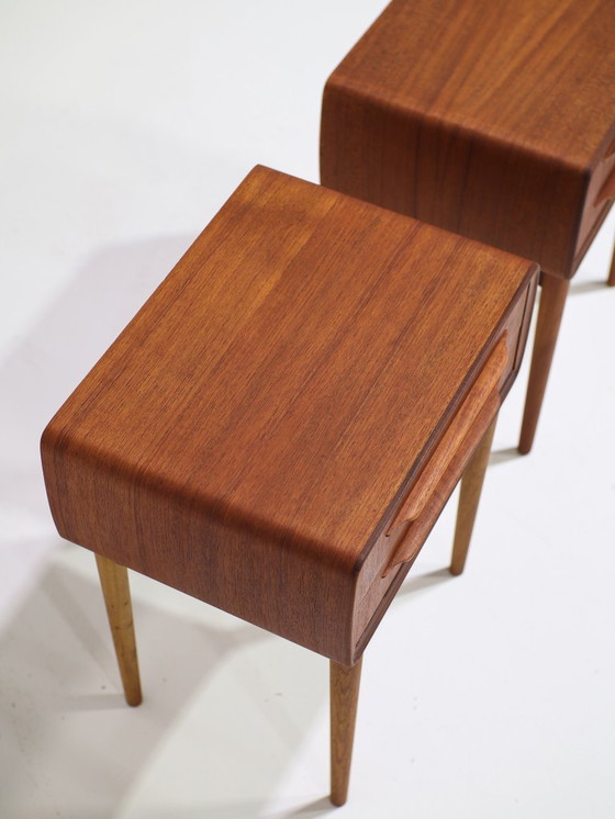 Image 1 of Johannes Andersen Silkeborg teak Danish bedside tables 1960s
