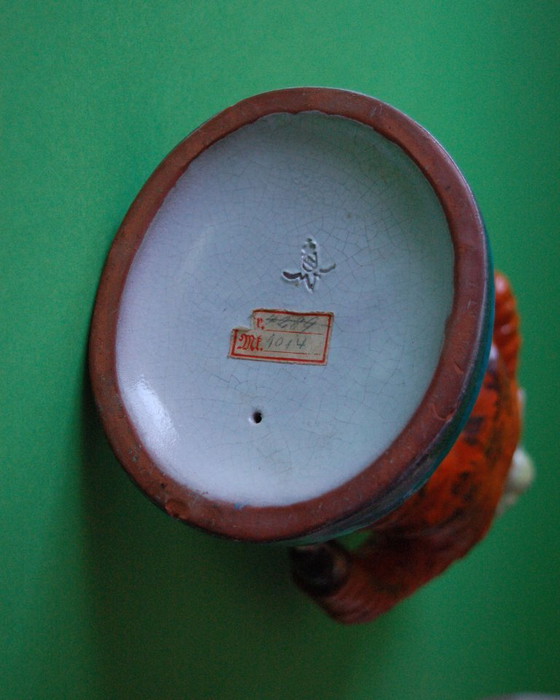 Image 1 of Figura Karlsruher Majolika de los años 30 'Elzacher Schuttig', diseño Anton Kling 