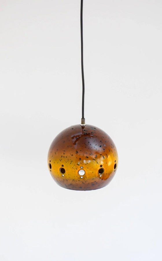 Image 1 of Suspension vintage émaillée attribuée à Hustadt Leuchten, années 1970