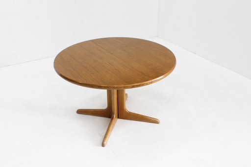 Table de salle à manger ronde extensible vintage danoise des années 1960