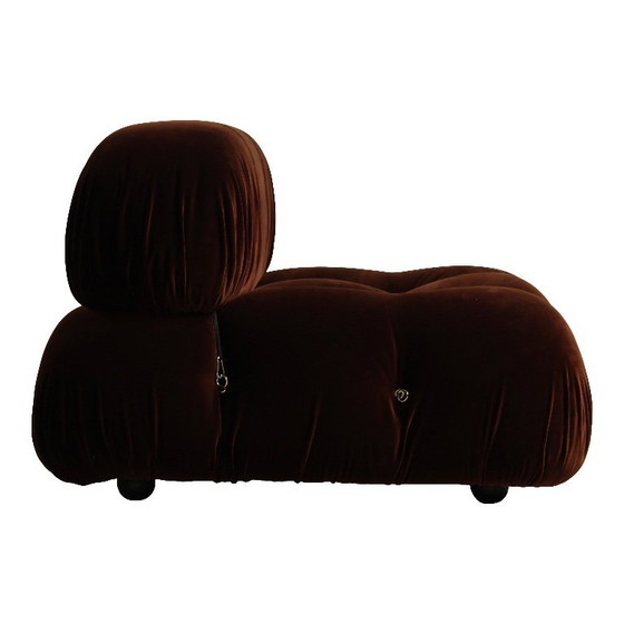 Image 1 of 2x Camaleonda sofa modules by Mario Bellini for B&B Italia in chocolate brown velvet, Italy, 1970s