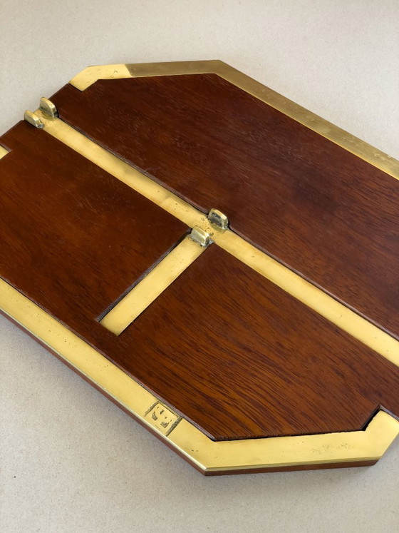Vintage David Marshall Kaasplank, Massief Hout & Messing, Tafelaccessoires, Bruin (foto 2 van 5)