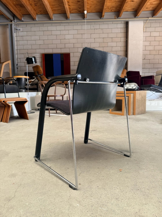 Thonet S320, Wulf Schneider & Ulrich Böhme (Lagerbestand: 2), Stühle und Loungesessel, Stoff, Holz, Schwarz (Foto 7 von 14)
