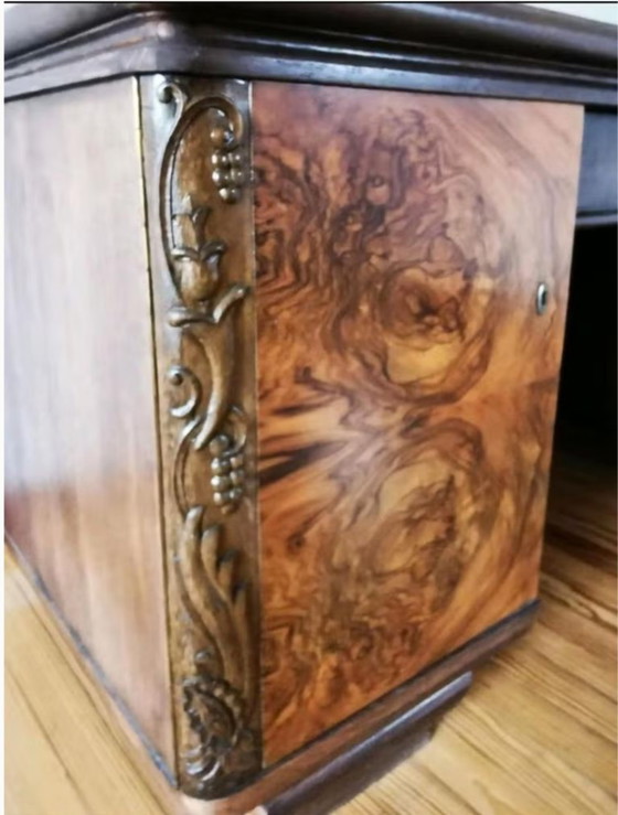 Art Deco Directiebureau Uit Wortelnotenhout (Burl Walnut) – Other (photo 3 of 5)