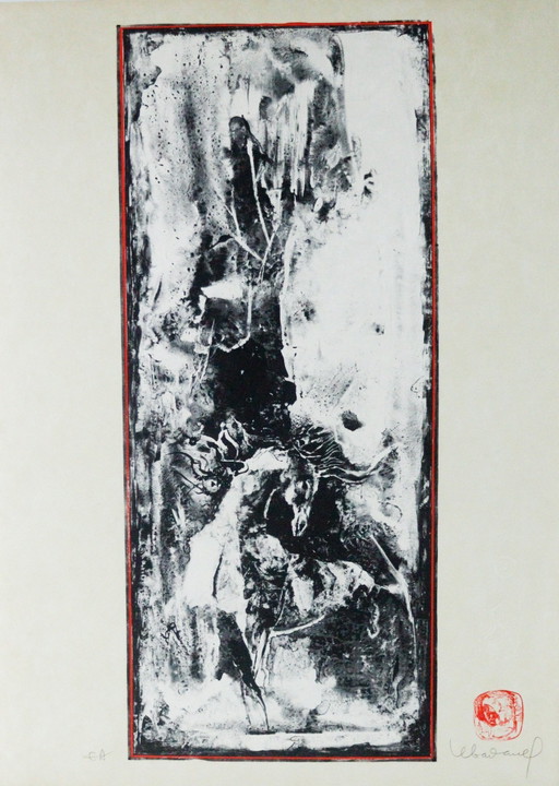 Dang Lebadang, 'Le Cheval', grabado en color, años 70