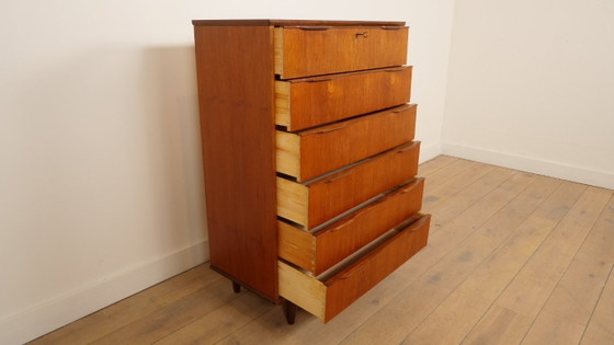 Image 1 of Vintage ladekast | Teak | 6 lades | 121 cm