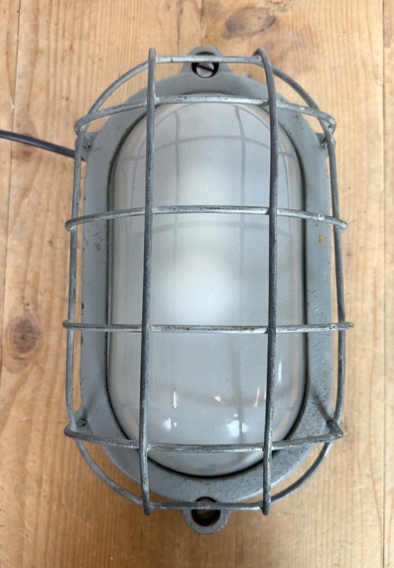 Image 1 of Grey Industrial Cast Iron Wall Light from Elektrosvit, 1960s