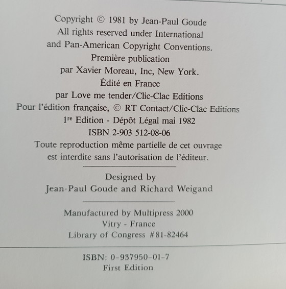 Image 1 of Jungle fever by Jean-Paul Goude 1982 book, French language 