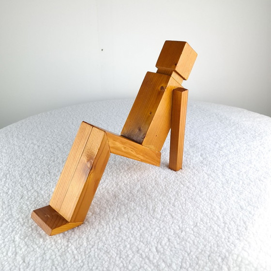 Figura geometrica minimalista vintage in legno di pino, Sculture, Marrone (foto 4 di 14)
