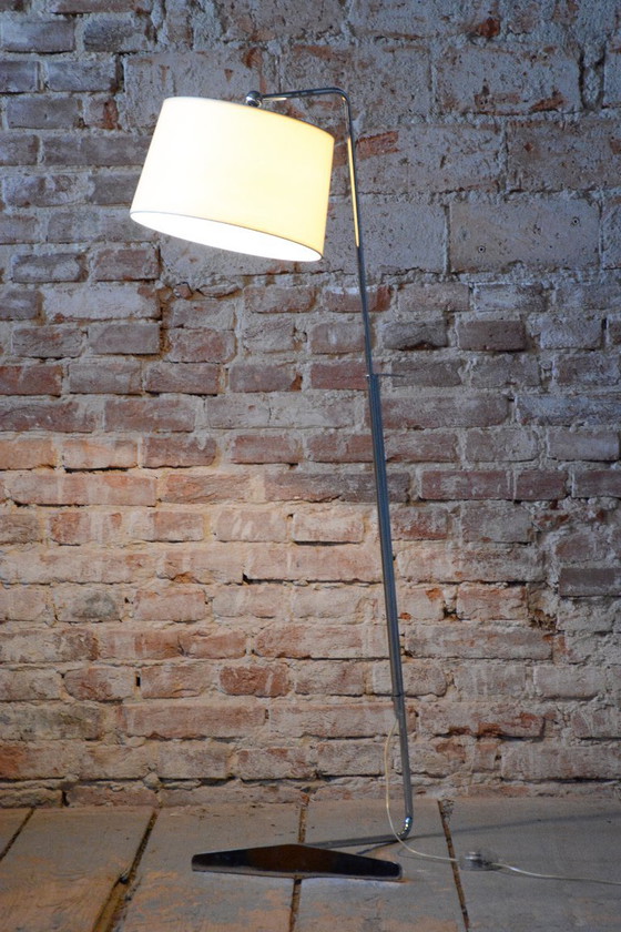 Originele vloerlamp uit het midden van de eeuw, van G. Teixido, chroom, katoen, Italië, jaren 90 – Carpyen (photo 6 of 14)