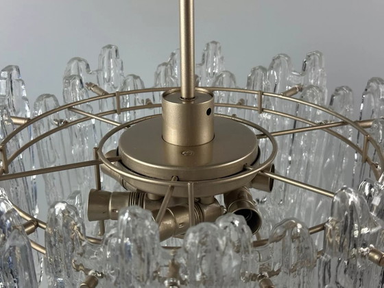 Image 1 of 60s 70s plafondlamp kroonluchter Kinkeldey Duitsland Space Age glas ontwerp