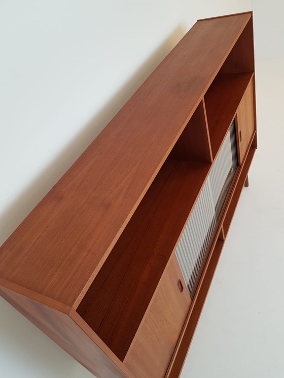 Vintage Danish wall cabinet | Sideboard cabinet | Wall unit teak – Wood, Glass (photo 10 of 15)