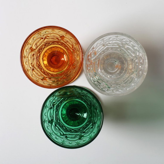 Verre à pied ambré vintage Arabesque / Gobelet à vin Baccarat / Vallerysthal & Portieux / France / Années (photo 11 sur 12)