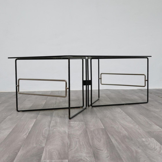 Image 1 of Low Coffee Table Geometric Design 1970s Vintage Modern