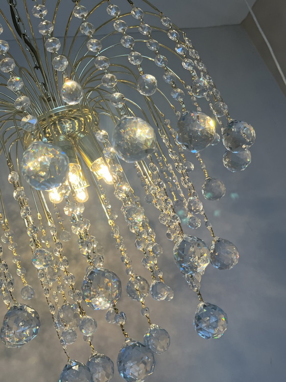 Vintage Swarovski Crystal Chandelier Pendant Lamp – Gold (photo 6 of 10)