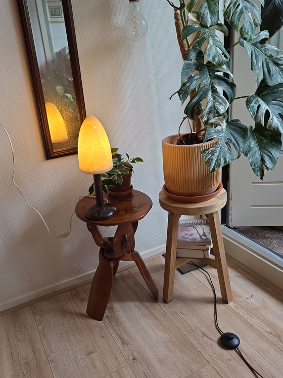 Image 1 of Vintage Alabaster Pegasam Mushroom table lamp