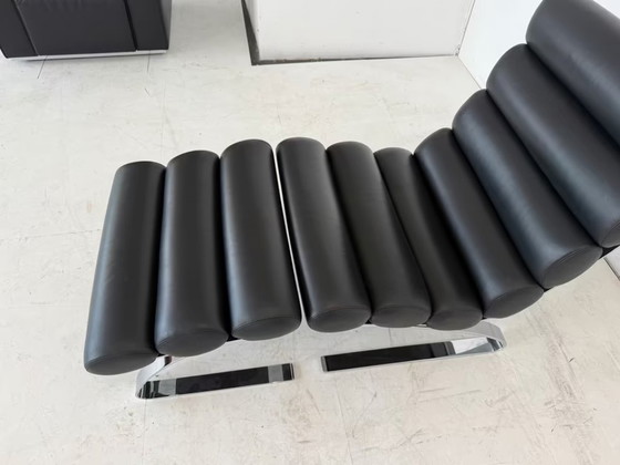 Cor Sinus Leather Relax Armchair with Ottoman Design – Chairs and lounge chairs, Chrome (photo 9 of 16)
