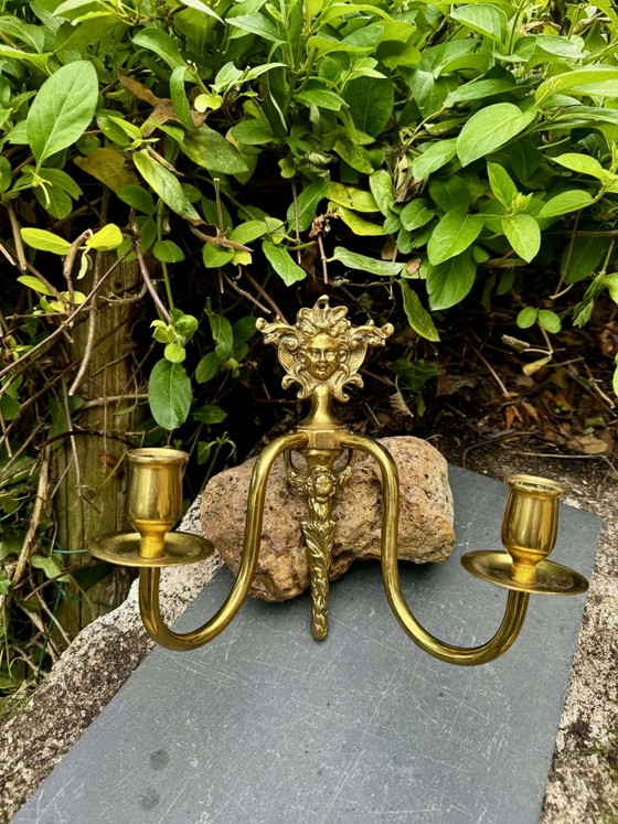 Candelabro de latón Medusa Art Nouveau – Portavelas, Brass (photo 4 of 8)