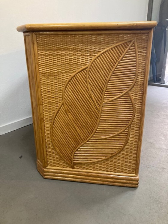 Image 1 of Uniek rieten bureau van potlood of riet, stijl Vivai del Sud