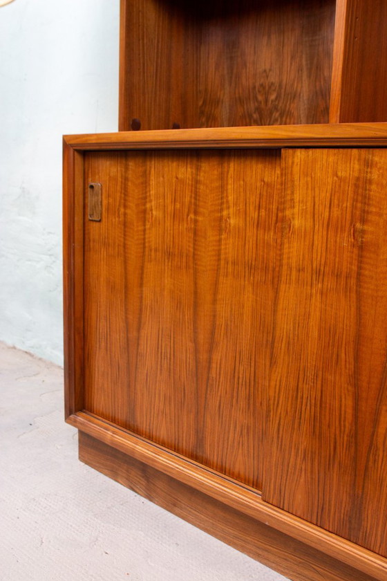 Image 1 of Vintage teak and walnut bookcase, highboard, chest of drawers, mid-century modern, 1960s