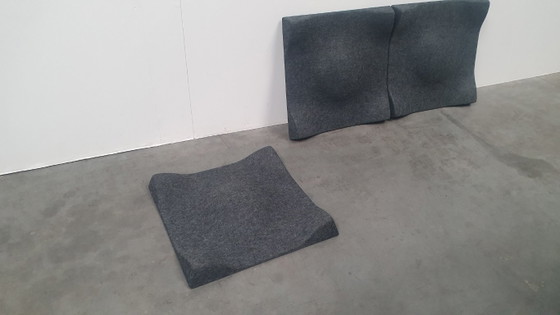 Image 1 of Offecct soundwave swell akoestische 3D design panelen grijs vilt, modulair