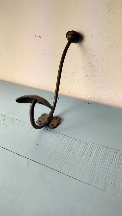 Porte-Manteau Ancien Boule Bois Rouge