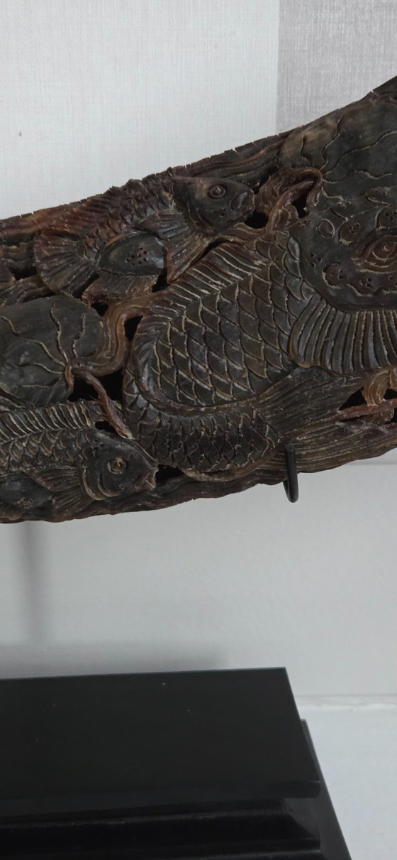 Image 1 of Grote, fijn bewerkte buffelhoorn (ref. 4119)