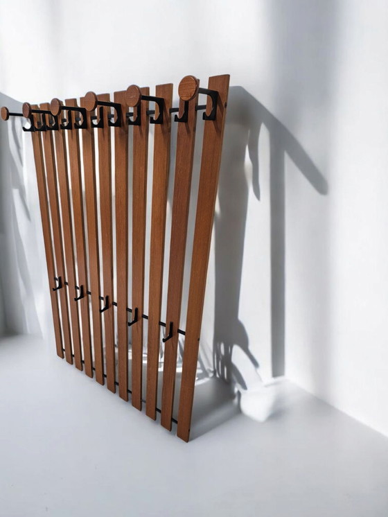 Image 1 of Mid - Century teak wall coat rack Coat rack Danish Design 60s