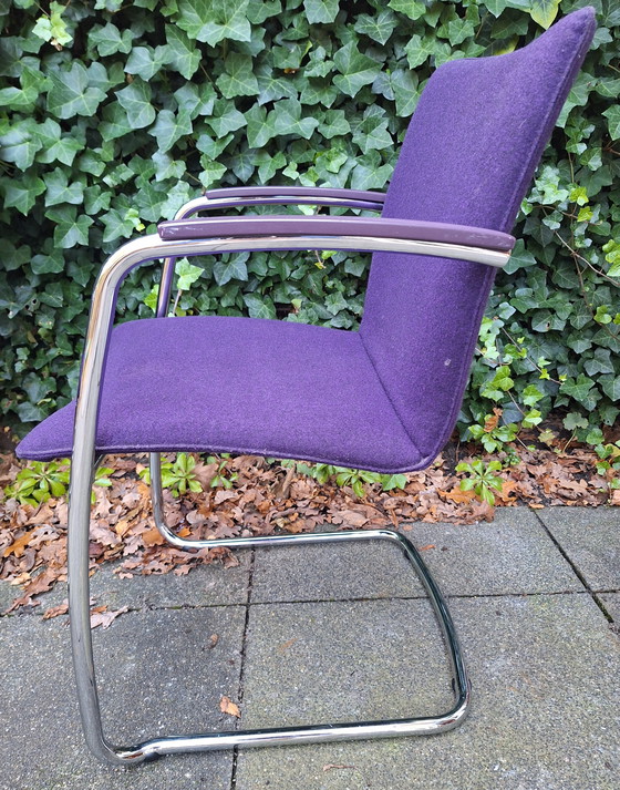 Image 1 of 4 sedie Leolux in lana viola