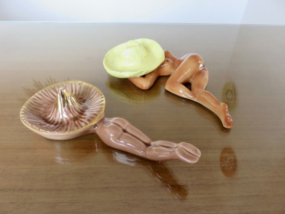 Image 1 of Rare cendier "PIN UP" en céramique du sud est de la France, vintage, 50's 60's