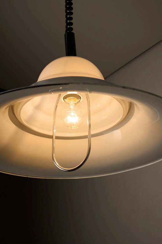 Lampe à suspension réglable chromée et verre opalin Modèle 7565 par Cosack, Cosack Leuchten, Plafonniers (photo 5 sur 6)