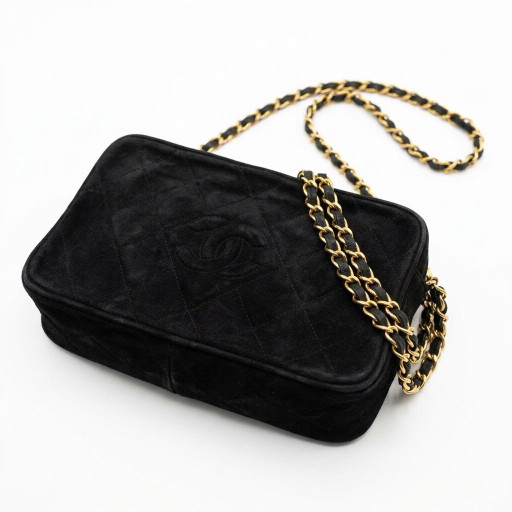 Chanel Vintage CC Quilted Shoulder Bag – Black | 20 cm
