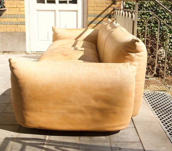 Image 1 of Magnificent natural leather three-seater sofa by Mario Marenco for Arflex